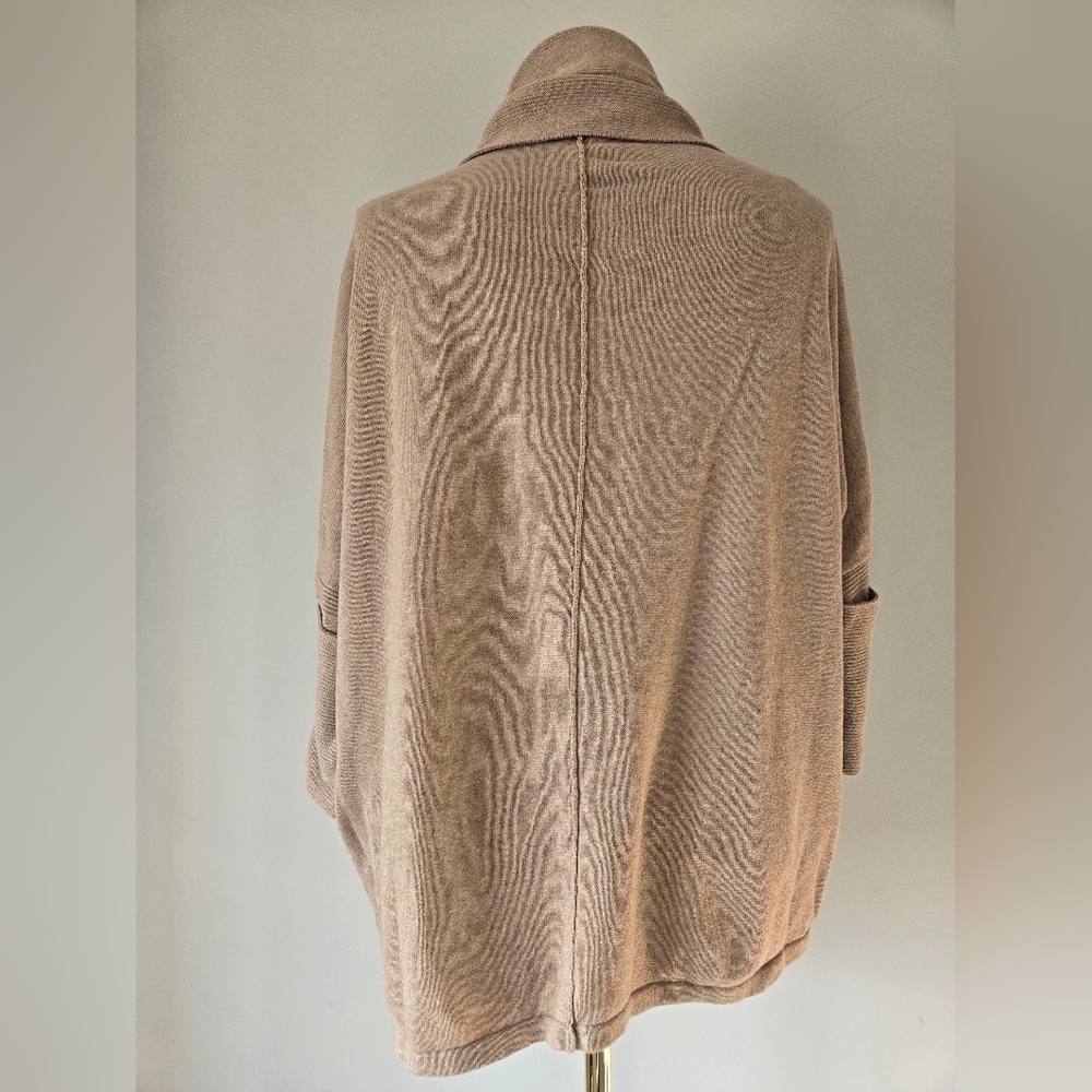 MARBLE Light Tan Cotton Cowl Neck Sweater with Faux Leather Buckles. Size Small - Picture 7 of 10